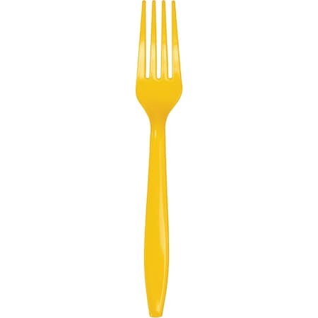 Touch Of Color School Bus Yellow Plastic Forks, 7", 288PK 010465